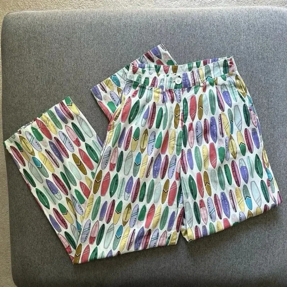 Nasty Gal Surf Board Print Wide Leg Trouser Pants Size 2 NWT - Picture 2 of 9